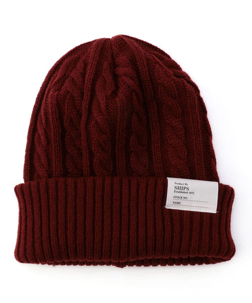 SHIPS（シップス）の「SU: ケーブル ワッチキャップ（ニットキャップ/ビーニー・メンズ・ネイビー/コバルトブルー/ブラック/ワイン/ダークグレー・ONE SIZE）」の5枚目の写真