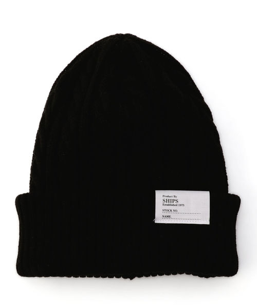 SHIPS（シップス）の「SU: ケーブル ワッチキャップ（ニットキャップ/ビーニー・メンズ・ネイビー/コバルトブルー/ブラック/ワイン/ダークグレー・ONE SIZE）」の2枚目の写真