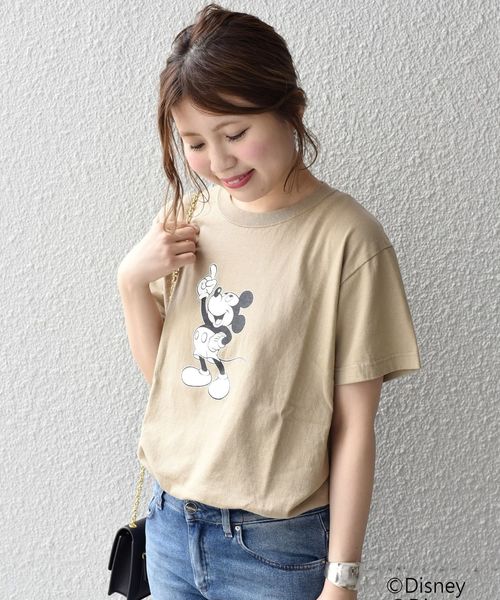Khaju(カージュ)の「LOVALOT×Khaju:ミッキーマウス/Tシャツ◇(Tシャツ/カットソー・レディース・ブラック/ホワイト系その他/ホワイト/ブラック系その他/ベージュ/ワイン/ホワイト系その他2/ブラック系その他2・ONE SIZE)」の7枚目の写真