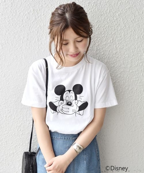 Khaju(カージュ)の「LOVALOT×Khaju:ミッキーマウス/Tシャツ◇(Tシャツ/カットソー・レディース・ブラック/ホワイト系その他/ホワイト/ブラック系その他/ベージュ/ワイン/ホワイト系その他2/ブラック系その他2・ONE SIZE)」の3枚目の写真