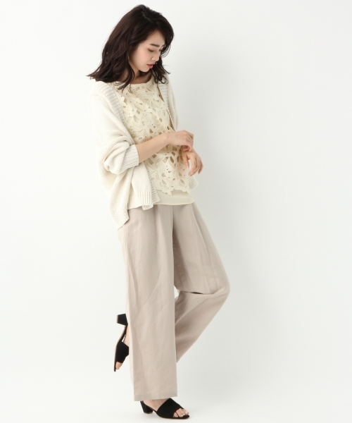 A part by（アパートバイ）の「PレースカサネブラウスNS 789631（シャツ/ブラウス・レディース・ホワイト/ネイビー・FREE）」の3枚目の写真