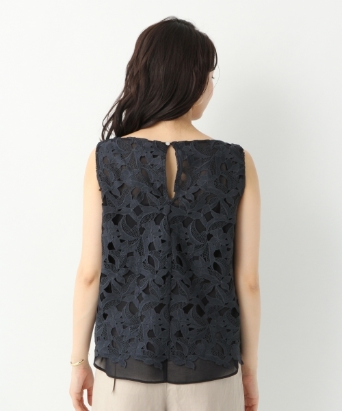 A part by（アパートバイ）の「PレースカサネブラウスNS 789631（シャツ/ブラウス・レディース・ホワイト/ネイビー・FREE）」の7枚目の写真