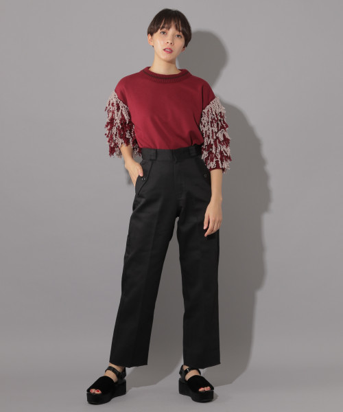 PAGEBOY(ページボーイ)の「スパイラルスリーブプルオーバー(スウェット・レディース・ブラック/オフホワイト/ボルドー・FREE)」の8枚目の写真