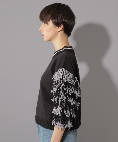 PAGEBOY(ページボーイ)の「スパイラルスリーブプルオーバー(スウェット・レディース・ブラック/オフホワイト/ボルドー・FREE)」の10枚目の写真