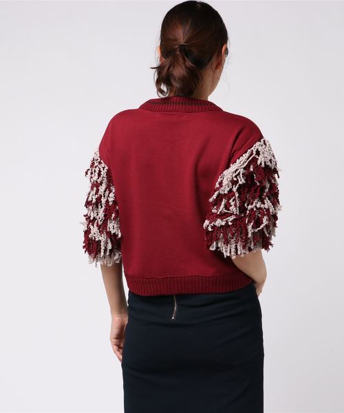 PAGEBOY(ページボーイ)の「スパイラルスリーブプルオーバー(スウェット・レディース・ブラック/オフホワイト/ボルドー・FREE)」の5枚目の写真