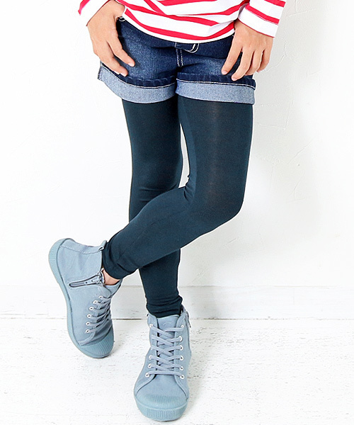 devirock（デビロック）の「全15色 天使のレギンス 10分丈（レギンス/スパッツ・キッズ・マスタード/ホワイト系その他/ブラック系その他/ブラック系その他2/ブラック系その他3/杢グレー/ダークネイビー/ホワイト/ブルー系その他/パープル系その他/ワイン/ブラック/ヘザーチャコール/スモークピンク/カーキ・160cm/150cm/140cm/130cm/120cm/110cm/100cm/90cm/80ｃｍ）」の12枚目の写真