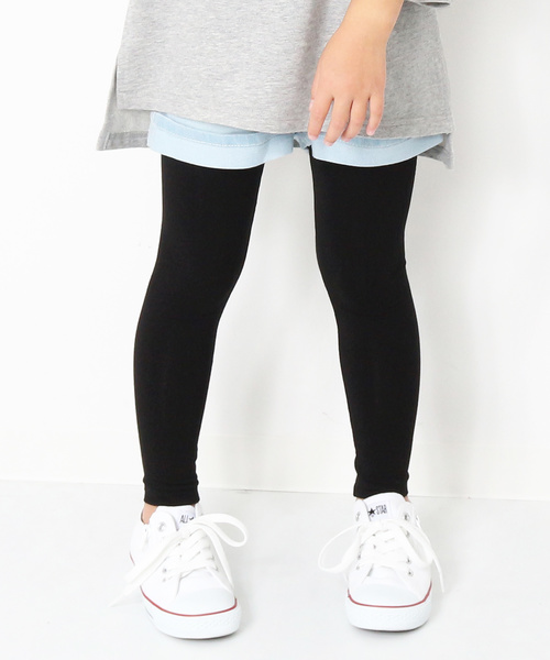 devirock（デビロック）の「全15色 天使のレギンス 10分丈（レギンス/スパッツ・キッズ・マスタード/ホワイト系その他/ブラック系その他/ブラック系その他2/ブラック系その他3/杢グレー/ダークネイビー/ホワイト/ブルー系その他/パープル系その他/ワイン/ブラック/ヘザーチャコール/スモークピンク/カーキ・160cm/150cm/140cm/130cm/120cm/110cm/100cm/90cm/80ｃｍ）」の4枚目の写真