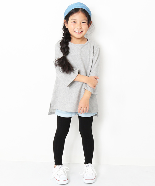 devirock（デビロック）の「全15色 天使のレギンス 10分丈（レギンス/スパッツ・キッズ・マスタード/ホワイト系その他/ブラック系その他/ブラック系その他2/ブラック系その他3/杢グレー/ダークネイビー/ホワイト/ブルー系その他/パープル系その他/ワイン/ブラック/ヘザーチャコール/スモークピンク/カーキ・160cm/150cm/140cm/130cm/120cm/110cm/100cm/90cm/80ｃｍ）」の18枚目の写真