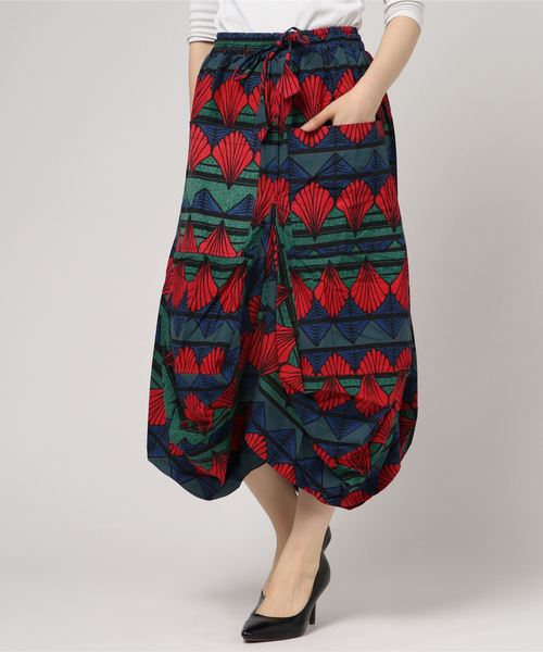 チャイハネ（チャイハネ）の「【チャイハネ】yul フォークロアプリント変形スカート（スカート・レディース・マルチ/パープル系その他/イエロー系その他/レッド系その他・FREE）」の5枚目の写真