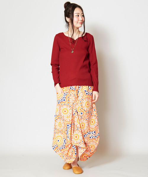 チャイハネ（チャイハネ）の「【チャイハネ】yul フォークロアプリント変形スカート（スカート・レディース・マルチ/パープル系その他/イエロー系その他/レッド系その他・FREE）」の15枚目の写真