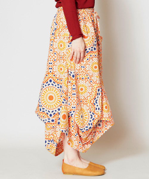 チャイハネ（チャイハネ）の「【チャイハネ】yul フォークロアプリント変形スカート（スカート・レディース・マルチ/パープル系その他/イエロー系その他/レッド系その他・FREE）」の16枚目の写真