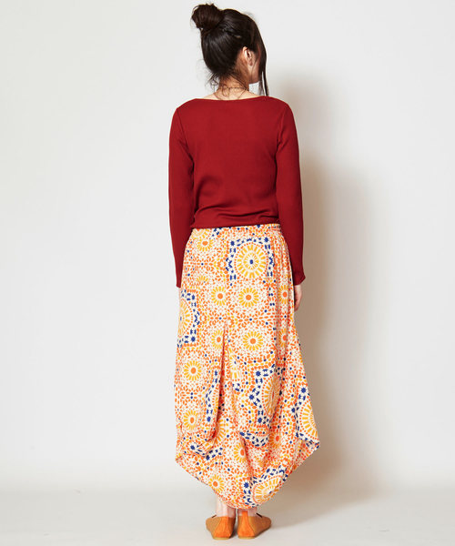 チャイハネ（チャイハネ）の「【チャイハネ】yul フォークロアプリント変形スカート（スカート・レディース・マルチ/パープル系その他/イエロー系その他/レッド系その他・FREE）」の17枚目の写真