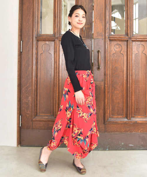 チャイハネ（チャイハネ）の「【チャイハネ】yul フォークロアプリント変形スカート（スカート・レディース・マルチ/パープル系その他/イエロー系その他/レッド系その他・FREE）」の20枚目の写真