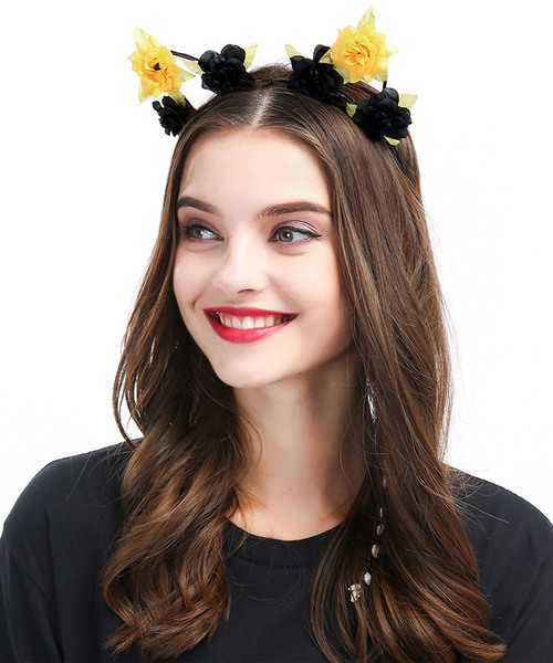 Osyarevo オシャレボ の 2色 花 ポイント猫耳 カチューシャ カチューシャ Wear Osyarevo オシャレボ の 2色 花 ポイント猫耳 カチューシャ カチューシャ Wear