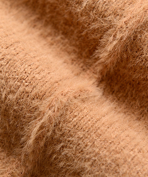 SAISON DE PAPILLON(セゾンドパピヨン)の「Vネックチョーカー風デザインシャギーニットワンピース(ワンピース・レディース・ネイビー/ブラウン/ワインレッド・M/L)」の16枚目の写真