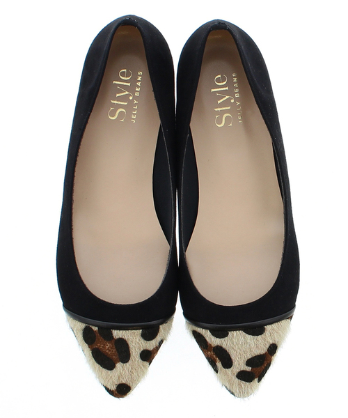 JELLY BEANS（ジェリービーンズ）の「【Made in Japan】アニマルコンビパンプス(138-1070)JELLY BEANS(ジェリービーンズ)（パンプス・レディース・ブラック/グリーン/キャメル・22.5/23/23.5/24/24.5）」の9枚目の写真