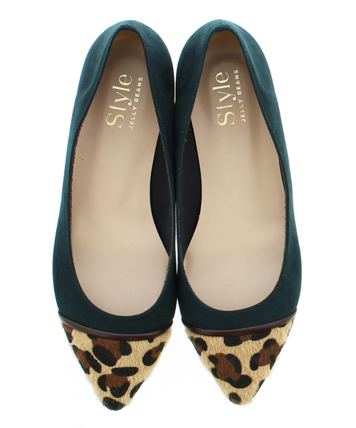 JELLY BEANS（ジェリービーンズ）の「【Made in Japan】アニマルコンビパンプス(138-1070)JELLY BEANS(ジェリービーンズ)（パンプス・レディース・ブラック/グリーン/キャメル・22.5/23/23.5/24/24.5）」の10枚目の写真