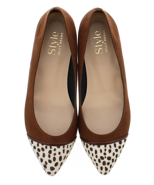 JELLY BEANS（ジェリービーンズ）の「【Made in Japan】アニマルコンビパンプス(138-1070)JELLY BEANS(ジェリービーンズ)（パンプス・レディース・ブラック/グリーン/キャメル・22.5/23/23.5/24/24.5）」の11枚目の写真