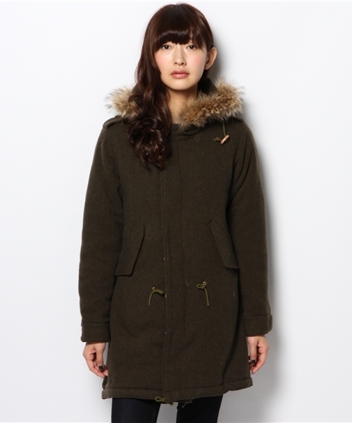 BEAMS BOY(ビームスボーイ)の「BEAMS BOY / フラノ MODS パーカ(モッズコート・レディース・オリーブ/ネイビー・ONE SIZE)」の1枚目の写真