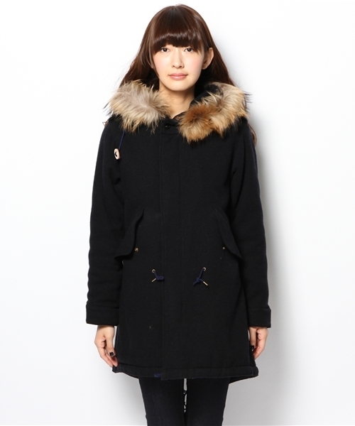 BEAMS BOY(ビームスボーイ)の「BEAMS BOY / フラノ MODS パーカ(モッズコート・レディース・オリーブ/ネイビー・ONE SIZE)」の3枚目の写真