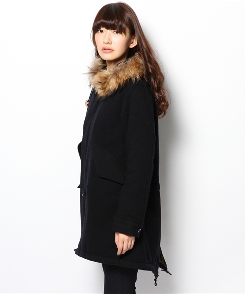 BEAMS BOY(ビームスボーイ)の「BEAMS BOY / フラノ MODS パーカ(モッズコート・レディース・オリーブ/ネイビー・ONE SIZE)」の4枚目の写真