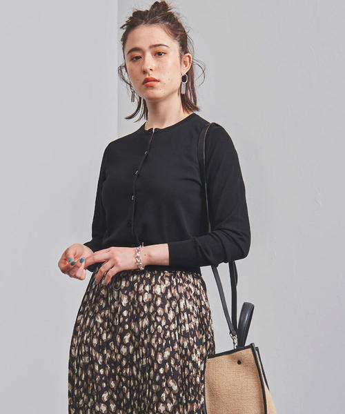 UNITED ARROWS（ユナイテッドアローズ）の「UBCB ハイツイストコットン クルーネック カーディガン†◆（カーディガン/ボレロ・レディース・ベージュ/ケリー/ネイビー/ホワイト/ブラック・FREE）」の3枚目の写真