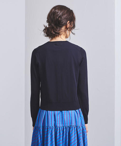 UNITED ARROWS（ユナイテッドアローズ）の「UBCB ハイツイストコットン クルーネック カーディガン†◆（カーディガン/ボレロ・レディース・ベージュ/ケリー/ネイビー/ホワイト/ブラック・FREE）」の8枚目の写真