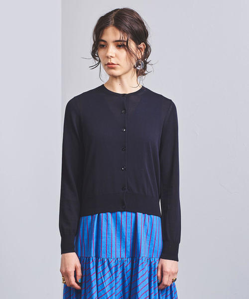 UNITED ARROWS（ユナイテッドアローズ）の「UBCB ハイツイストコットン クルーネック カーディガン†◆（カーディガン/ボレロ・レディース・ベージュ/ケリー/ネイビー/ホワイト/ブラック・FREE）」の19枚目の写真