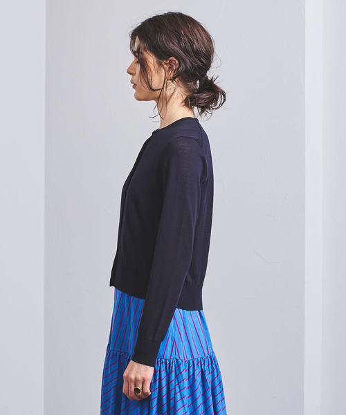 UNITED ARROWS（ユナイテッドアローズ）の「UBCB ハイツイストコットン クルーネック カーディガン†◆（カーディガン/ボレロ・レディース・ベージュ/ケリー/ネイビー/ホワイト/ブラック・FREE）」の20枚目の写真