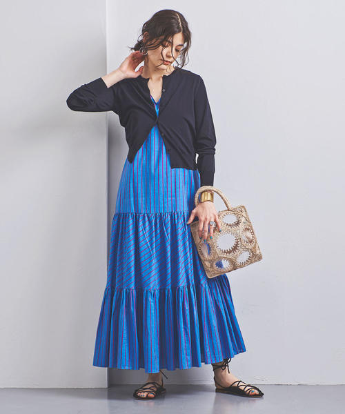 UNITED ARROWS（ユナイテッドアローズ）の「UBCB ハイツイストコットン クルーネック カーディガン†◆（カーディガン/ボレロ・レディース・ベージュ/ケリー/ネイビー/ホワイト/ブラック・FREE）」の21枚目の写真