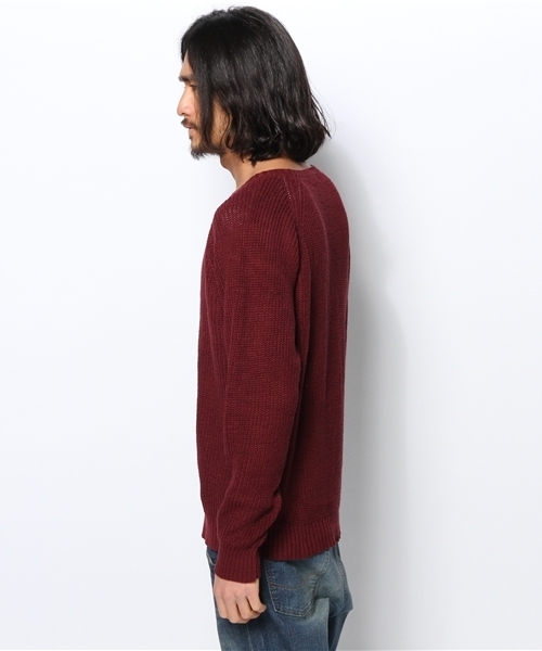 WEGO（ウィゴー）の「WEGO/綿麻畦クルーネックニット（ニット/セーター・メンズ・ホワイト/ブルー/ロイヤルブルー/ワイン・LARGE/MEDIUM）」の6枚目の写真