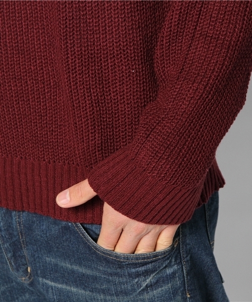 WEGO（ウィゴー）の「WEGO/綿麻畦クルーネックニット（ニット/セーター・メンズ・ホワイト/ブルー/ロイヤルブルー/ワイン・LARGE/MEDIUM）」の9枚目の写真