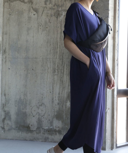 antiqua（アンティカ）の「コットンワンピ（ワンピース・レディース・ブラック/ベージュ/パープル系その他・FREE）」の8枚目の写真