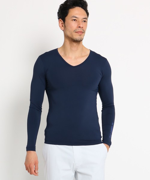 adabat(アダバット)の「【UVカット】Vネックスポーツインナー メンズ(その他トップス・メンズ・ブラック/アイボリー/ダークネイビー・46/48/50)」の3枚目の写真