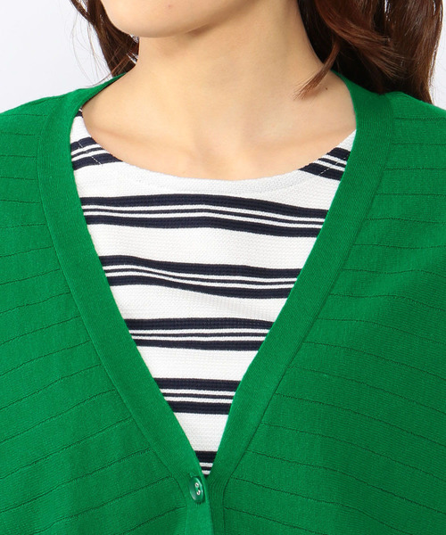 Petit Honfleur(プチオンフルール)の「◇カタログ掲載◇【WASHABLE・麻シリーズ】7分袖カーディガン(カーディガン/ボレロ・レディース・ホワイト/グレー/グリーン・M size/L size)」の8枚目の写真
