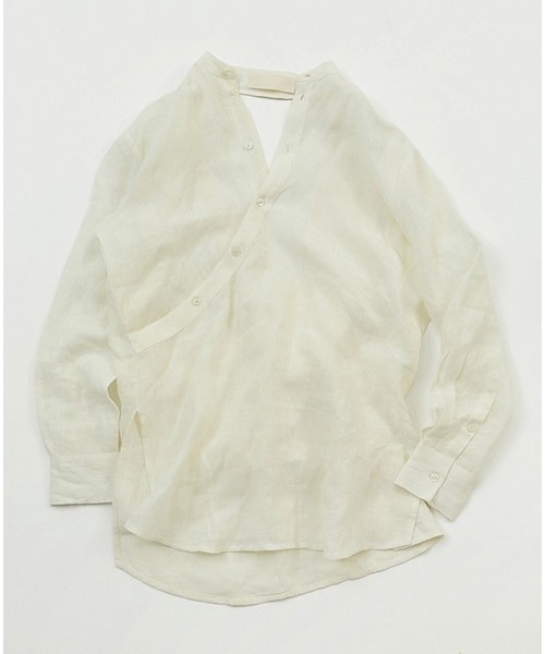 TODAYFUL バックオープンリネンシャツ　白　キナリ　オーバーサイズ TODAYFUL（トゥデイフル）の「バックオープンリネンシャツ