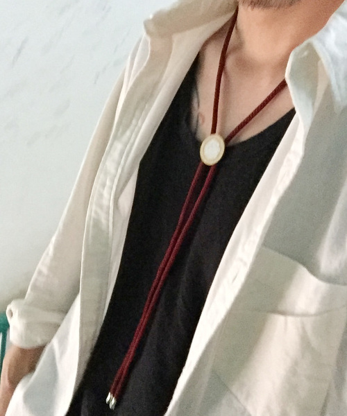 Pledge（プレッジ）の「【Ky】【Pledge（プレッジ）】イタリアコインループタイ（ネックレス・メンズ・ブラック/ブラウン/ベージュ/グリーン/ネイビー/ワインレッド/ブラック系その他/ブルー系その他/ブラウン系その他/ワイン系・FREE）」の17枚目の写真