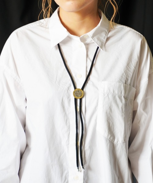 Pledge（プレッジ）の「【Ky】【Pledge（プレッジ）】イタリアコインループタイ（ネックレス・メンズ・ブラック/ブラウン/ベージュ/グリーン/ネイビー/ワインレッド/ブラック系その他/ブルー系その他/ブラウン系その他/ワイン系・FREE）」の20枚目の写真