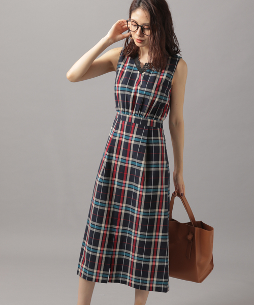 Andemiu アンデミュウ の チェックaラインワンピース ワンピース Wear