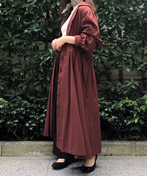 PairPair(ペアペア)の「リネンカイキンワンピース(ワンピース・レディース・ブラック/ダークブラウン・FREE)」の2枚目の写真