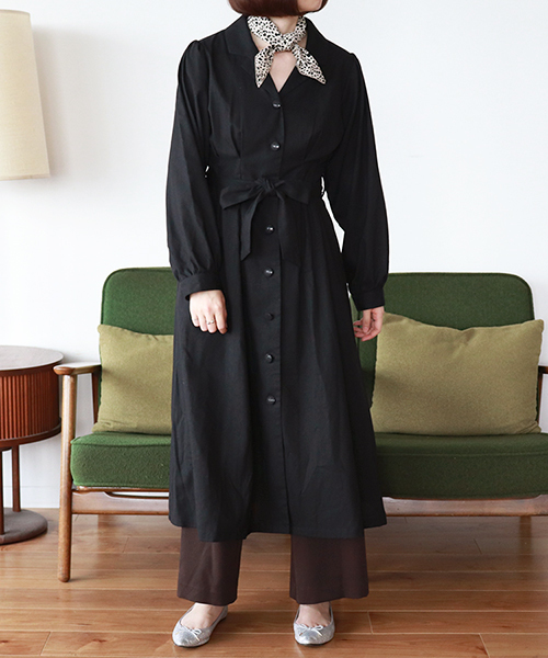 PairPair(ペアペア)の「リネンカイキンワンピース(ワンピース・レディース・ブラック/ダークブラウン・FREE)」の8枚目の写真