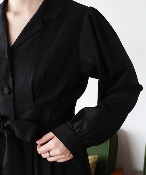 PairPair(ペアペア)の「リネンカイキンワンピース(ワンピース・レディース・ブラック/ダークブラウン・FREE)」の15枚目の写真