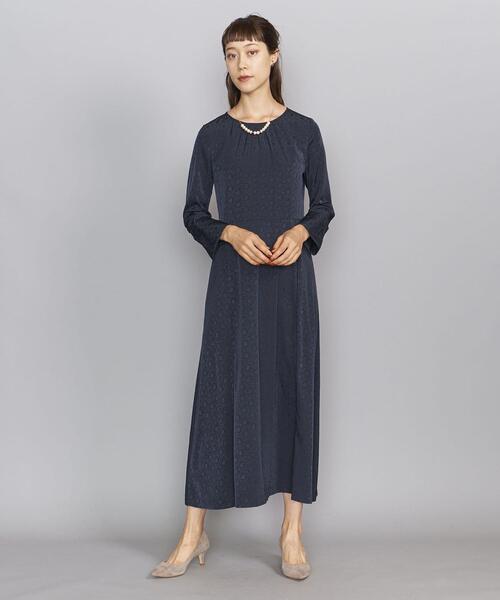 BEAUTY&YOUTH BY DRESS ジャカードサテンフレアドレス BEAUTY&YOUTH UNITED ARROWS（ビューティーアンドユース
