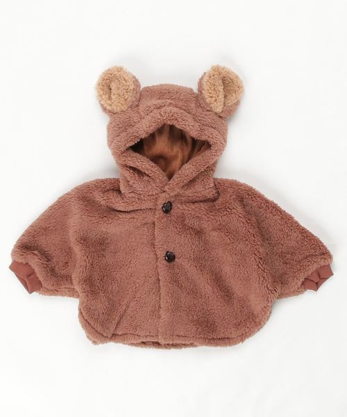 LaStella(ラステラ)の「ボアミミツキフードマント(baby/S・M)(ベビー用品)」|ブラウン