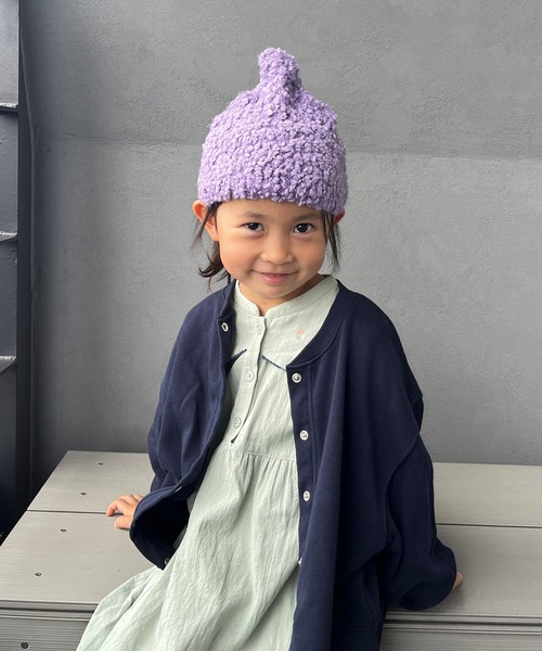 GRIN BUDDY(グリンバディ)の「【GRIN BUDDY(グリンバディ)】どんぐりニットキャップ/Donguri Knit Cap(キャップ・キッズ・ベージュ/ネイビー/ブラウン/グレー/オレンジ/マスタード/ピンクベージュ/ピンク/レッド/グリーン/ライトパープル/グリーン系その他/ブルー/アイボリー/ピンク系その他/ラベンダー/ミント/ライトブラウン・53cm)」の11枚目の写真
