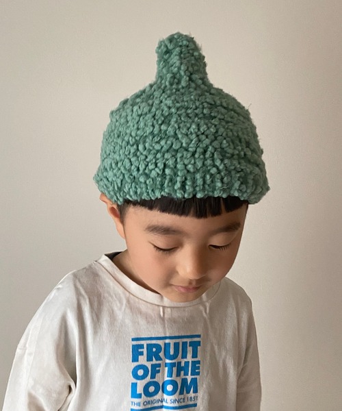 GRIN BUDDY(グリンバディ)の「【GRIN BUDDY(グリンバディ)】どんぐりニットキャップ/Donguri Knit Cap(キャップ・キッズ・ベージュ/ネイビー/ブラウン/グレー/オレンジ/マスタード/ピンクベージュ/ピンク/レッド/グリーン/ライトパープル/グリーン系その他/ブルー/アイボリー/ピンク系その他/ラベンダー/ミント/ライトブラウン・53cm)」の7枚目の写真