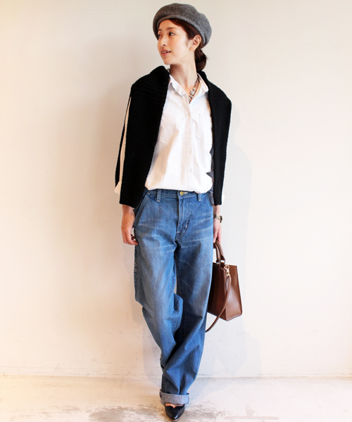 BEAUTY&YOUTH UNITED ARROWS(ビューティーアンドユースユナイテッドアローズ)の「BYBC∵ LEE別注ペインターパンツ(デニムパンツ・レディース・ホワイト/ネイビー・MEDIUM/SMALL)」の2枚目の写真