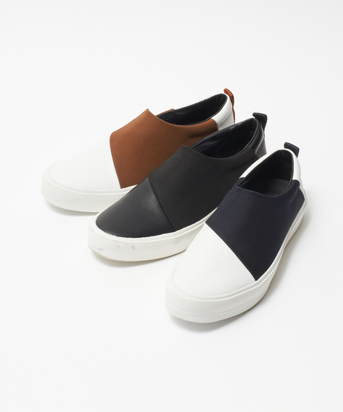 alfredoBANNISTER（アルフレッドバニスター）の「切替ゴアスリッポン（スリッポン・メンズ・ブラック/ネイビー/ブラウン・40/41/42/43）」の4枚目の写真