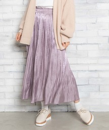 WEGO | WEGO/ミルキーサテンプリーツロングスカート(スカート)