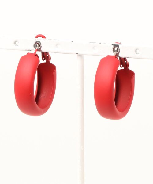 Fun & Daily（ファンアンドデイリー）の「F&D : マットカラーフープピアス（ピアス（両耳用）・レディース・イエロー/オレンジ/グリーン/ブルー/ピンク/レッド/パープル/フューシャピンク・FREE）」の7枚目の写真